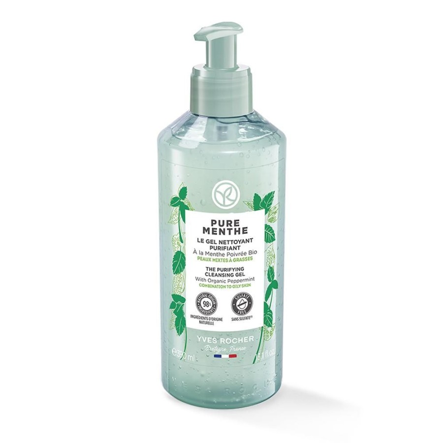 Yves Rocher Reinigingsgel | Zuiverende Reinigingsgel 390 Ml - Pure Menthe