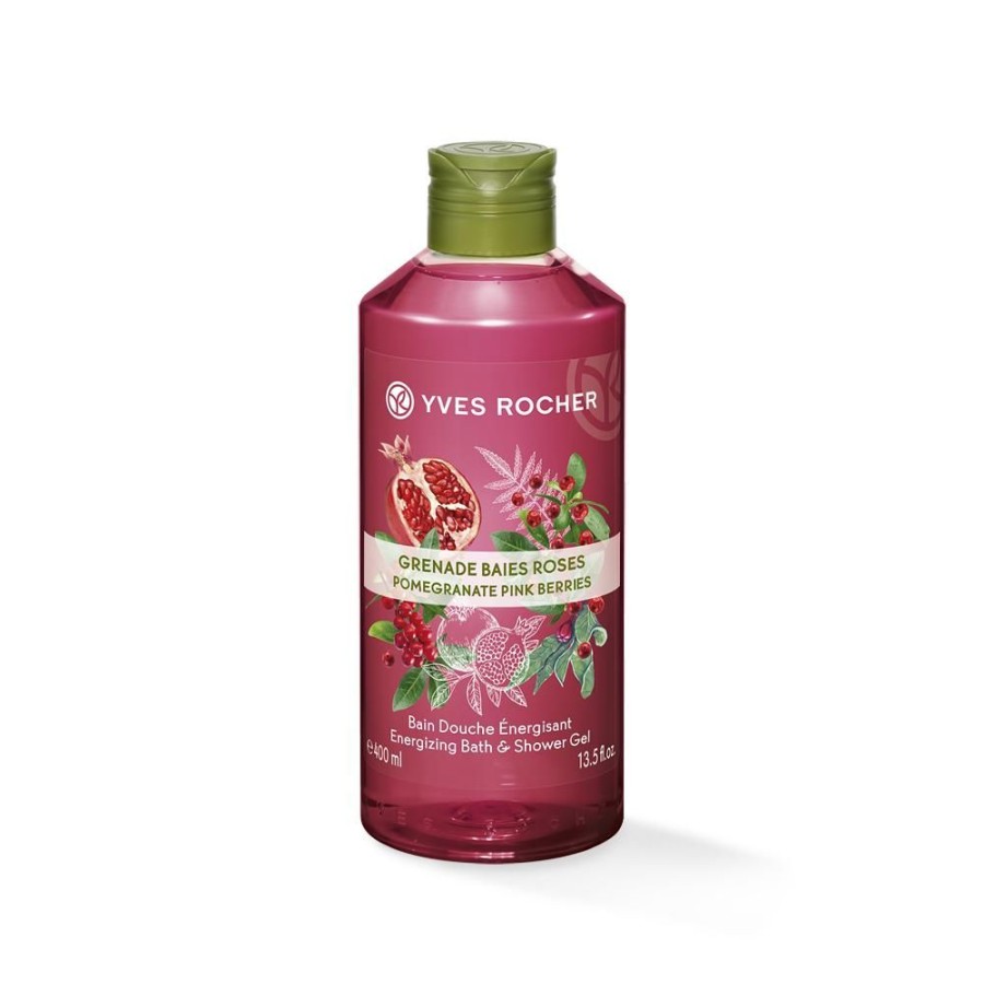 Yves Rocher Douchegel | Bad- En Douchegel Granaatappel & Roze Peper 400 Ml - Energie