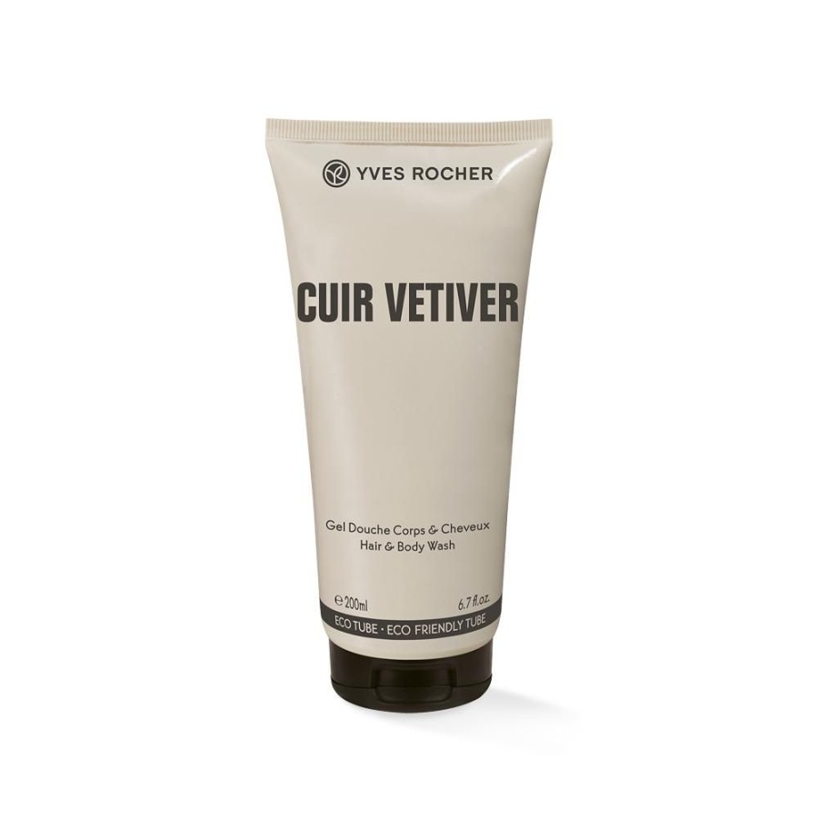 Yves Rocher Douchegel | Bodyshampoo Voor Lichaam En Haar - Cuir Vetiver